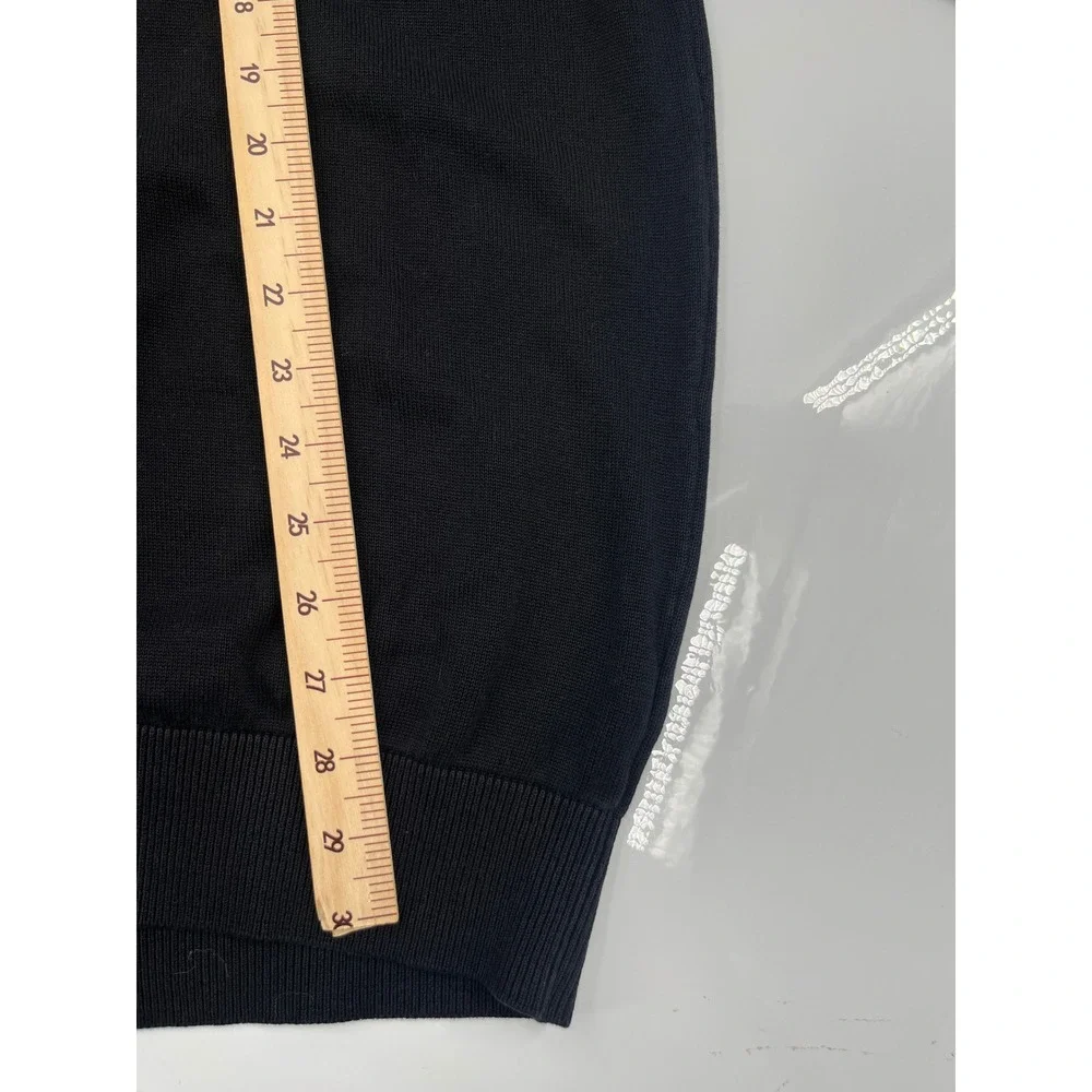 Greg Norman Mens XXL Black Cotton Quarter Zip Pullover Shark Logo Golf Sweater